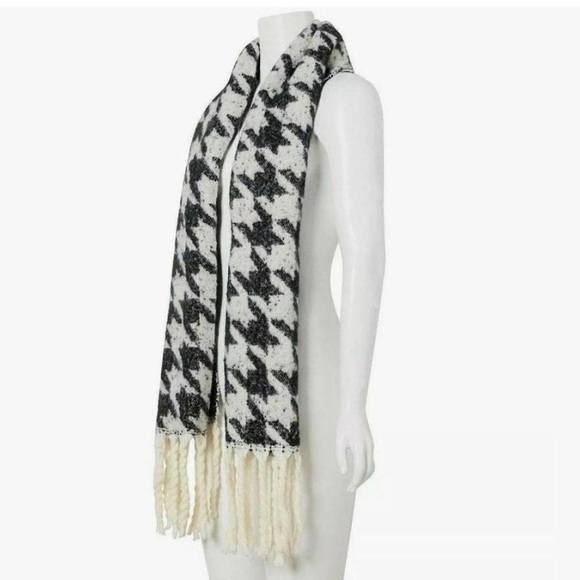 NWT DKNY Houndstooth Blanket Wrap Scarf - Picture 2 of 6